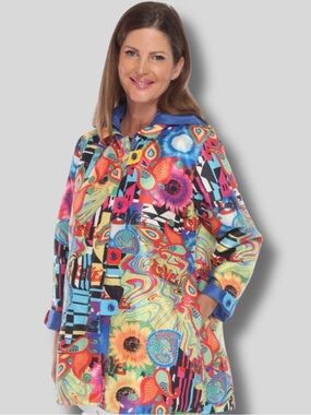 Oopera Reversible Hooded Women’s Raincoat Colorful Abstract & Black